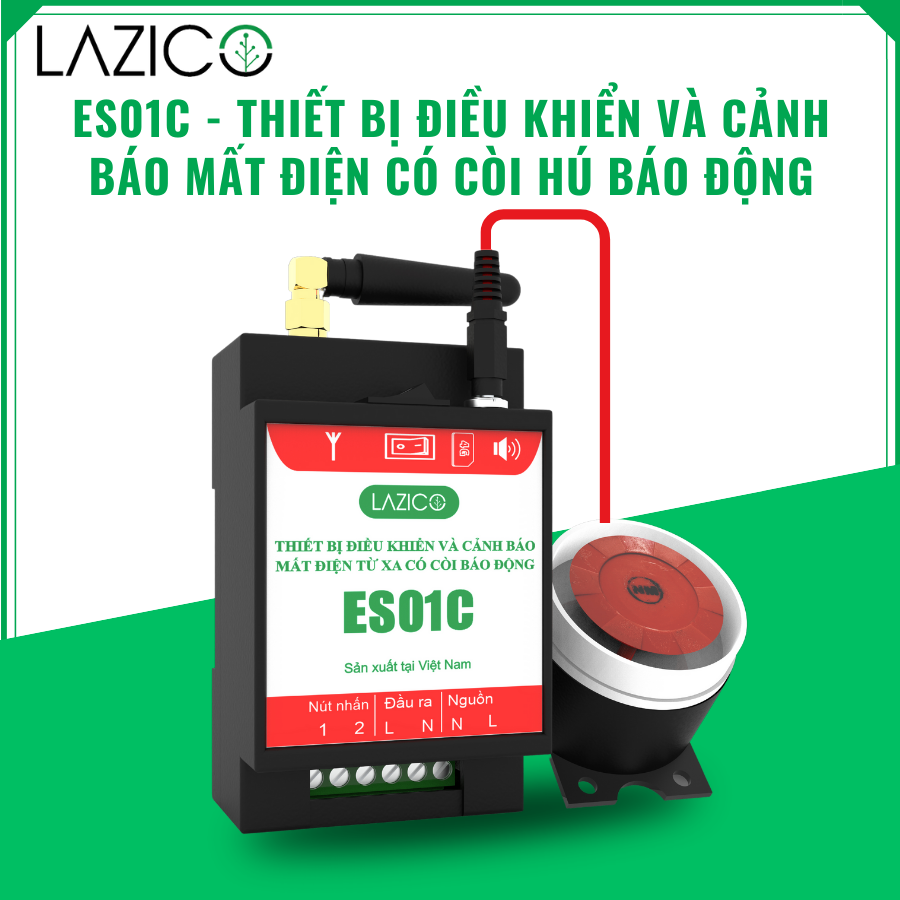 ES01C - Thiết bị điều khiển và cảnh báo mất điện có còi hú báo động