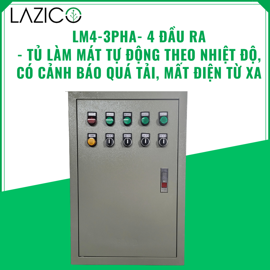 LM4-3PHA- 4 ĐẦU RA  - TỦ LÀM MÁT TỰ ĐỘNG THEO NHIỆT ĐỘ, CÓ CẢNH BÁO QUÁ TẢI, MẤT ĐIỆN TỪ XA