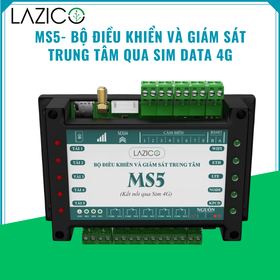 MS5- Bộ điều khiển và giám sát trung tâm qua SIM DATA 4G