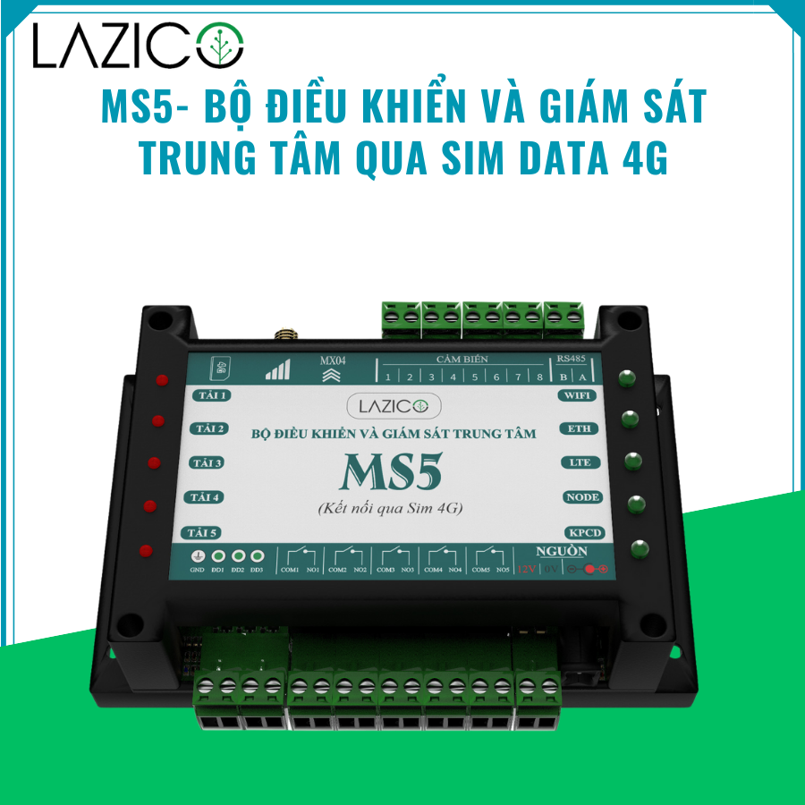 MS5- Bộ điều khiển và giám sát trung tâm qua SIM DATA 4G