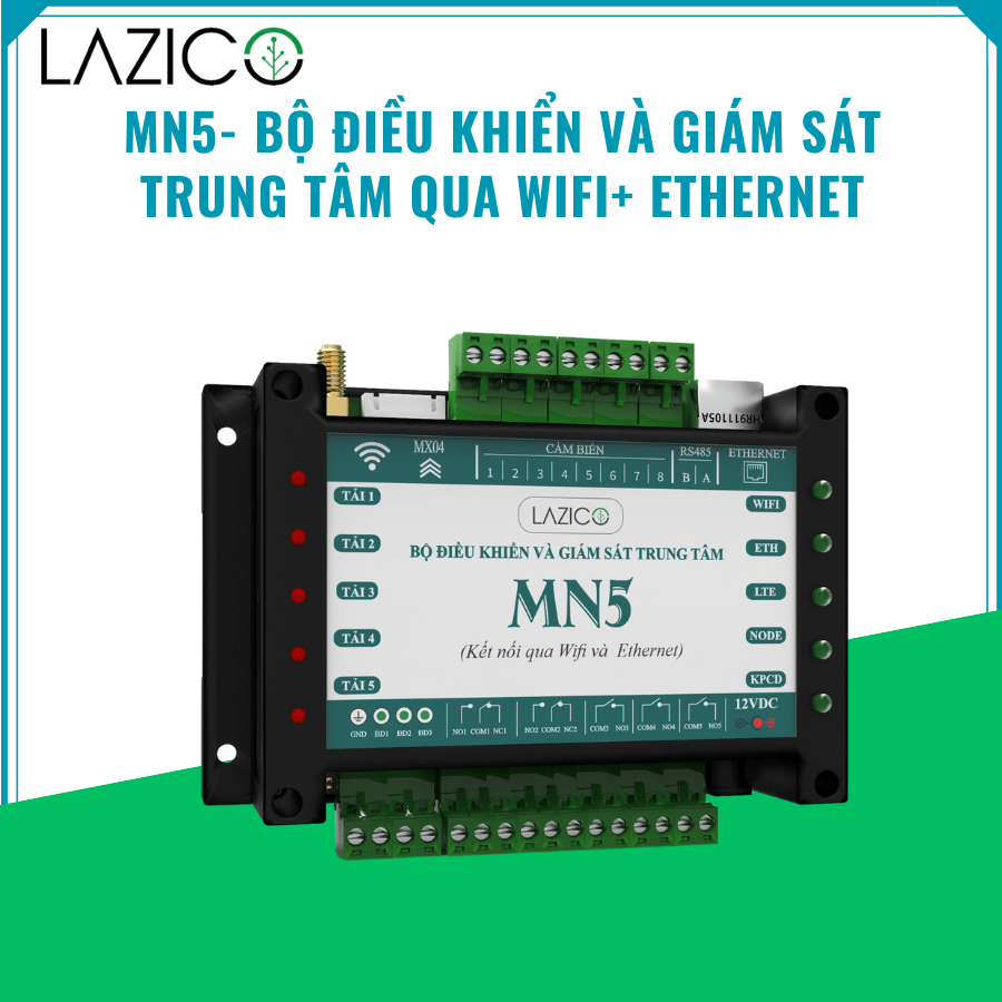 MN5- Bộ điều khiển và giám sát trung tâm qua Wifi+ Ethernet