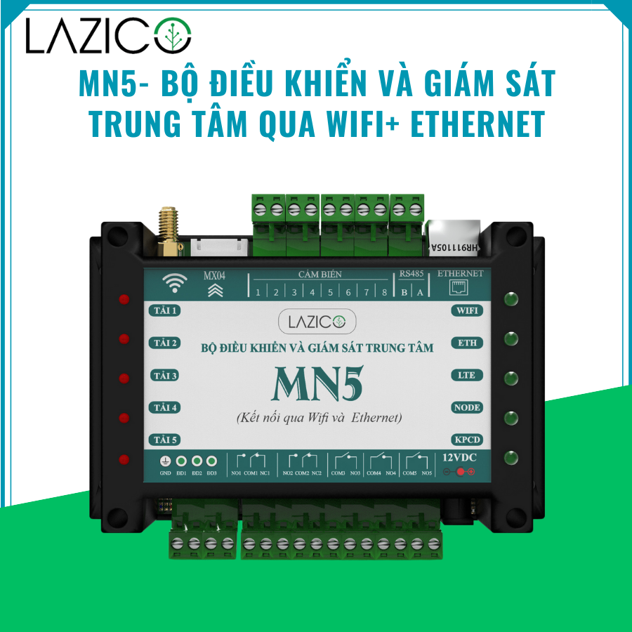 MN5- Bộ điều khiển và giám sát trung tâm qua Wifi+ Ethernet