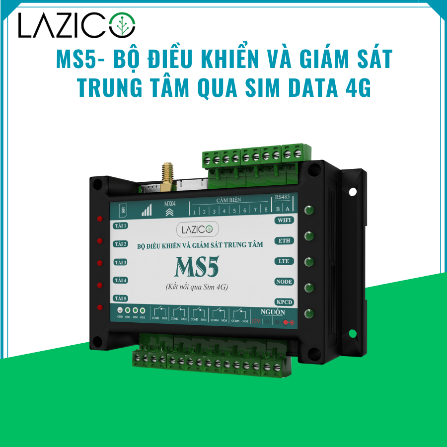 MS5- Bộ điều khiển và giám sát trung tâm qua SIM DATA 4G