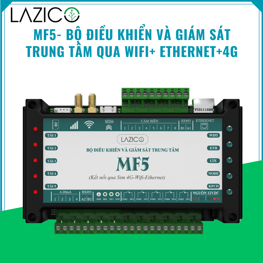 MF5 - Bộ điều khiển và giám sát từ xa qua WIFI, ETHERNET và 4G