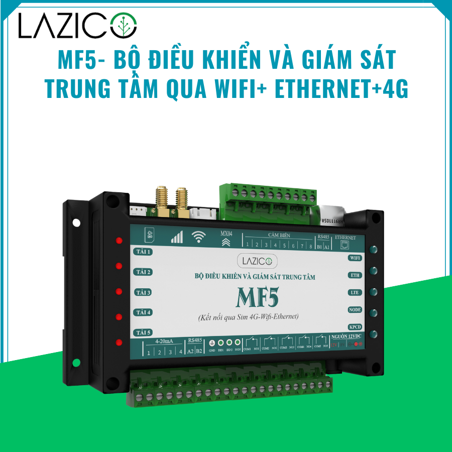 MF5 - Bộ điều khiển và giám sát từ xa qua WIFI, ETHERNET và 4G