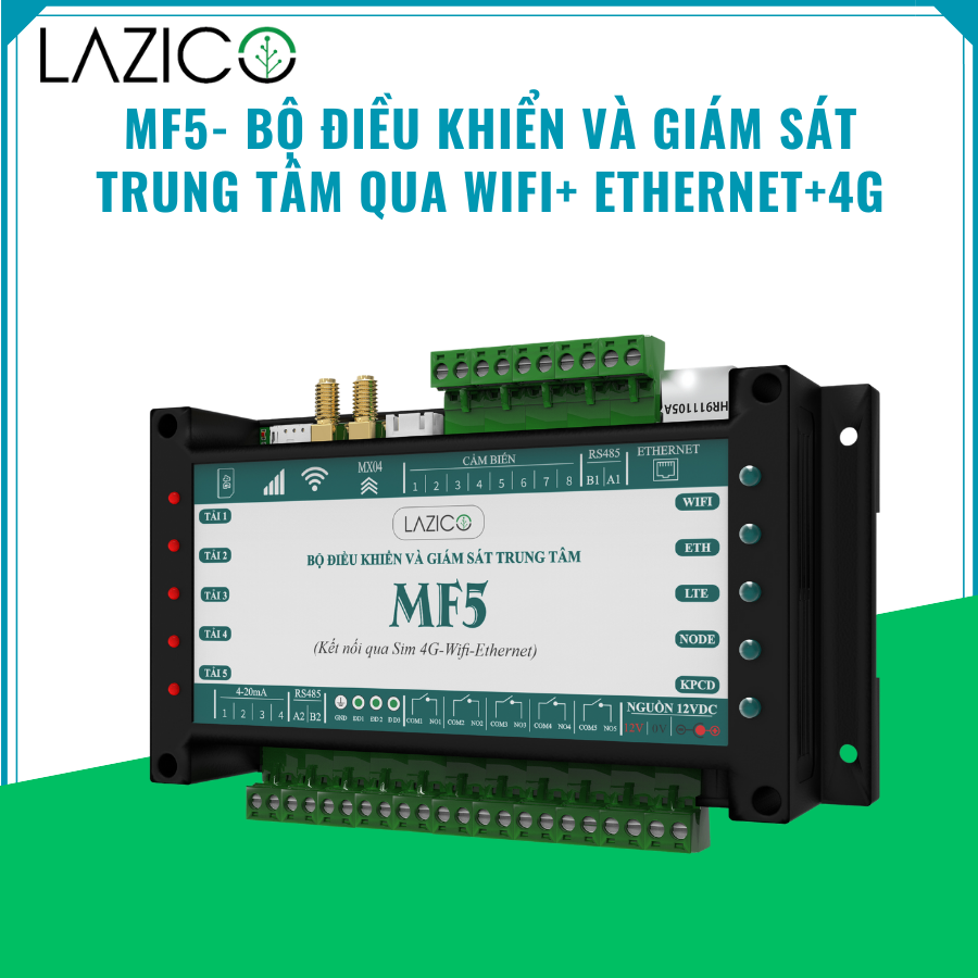 MF5 - Bộ điều khiển và giám sát từ xa qua WIFI, ETHERNET và 4G