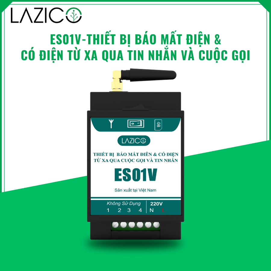 ES01V - THIẾT BỊ CẢNH BÁO MẤT ĐIỆN VÀ CÓ ĐIỆN 1PHA - 220VAC TỪ XA QUA ĐIỆN THOẠI