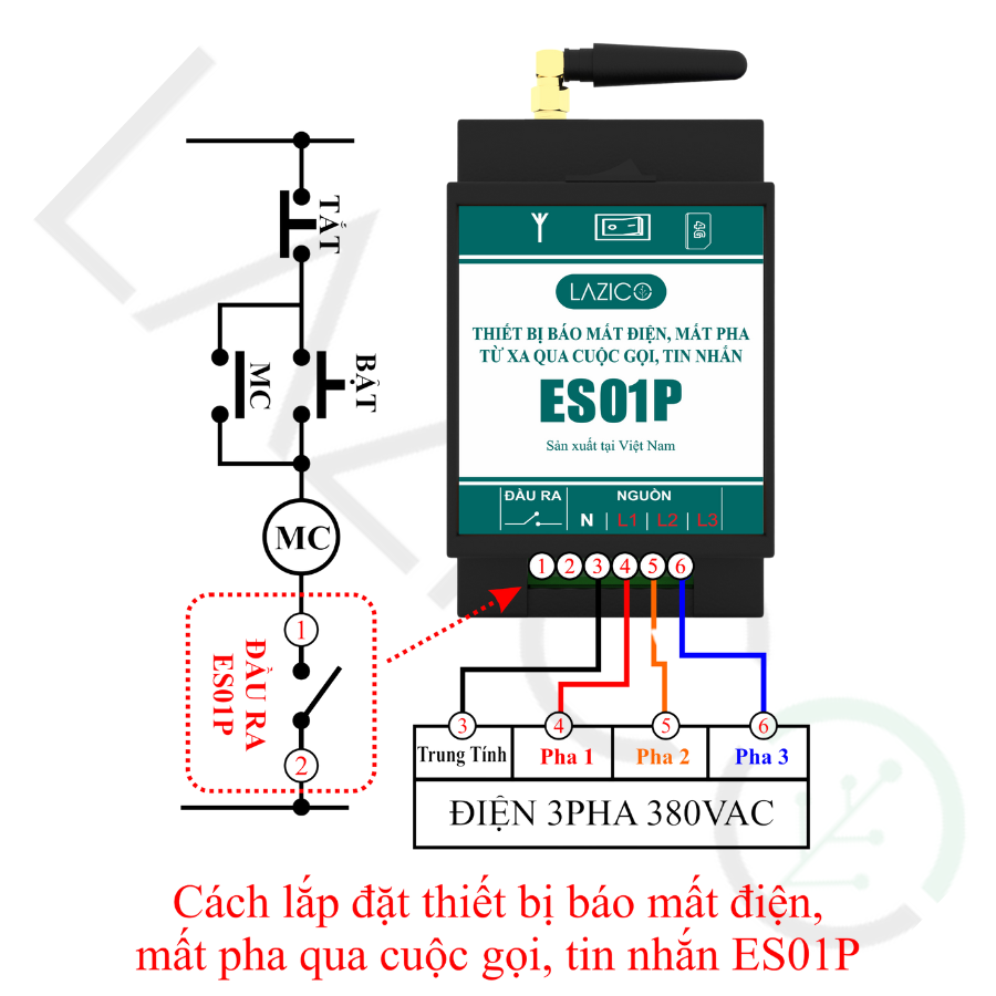 ES01P-THIẾT BỊ CẢNH BÁO MẤT ĐIỆN, MẤT PHA TỪ XA QUA ĐIỆN THOẠI