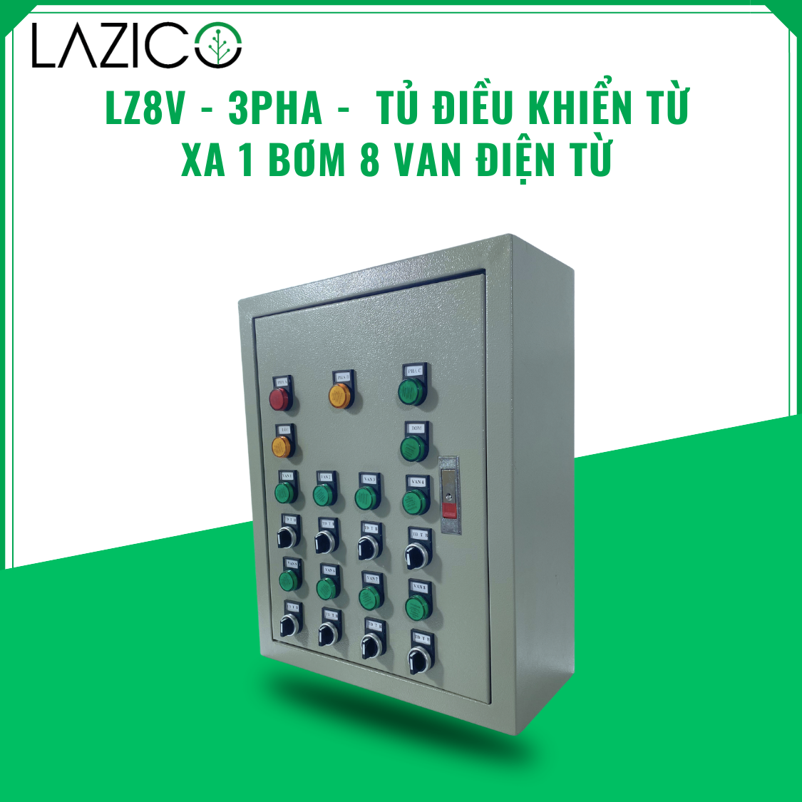 LZ8V-3P- Tủ điều khiển từ xa qua điện thoại 1 bơm, 8 van, 3 pha