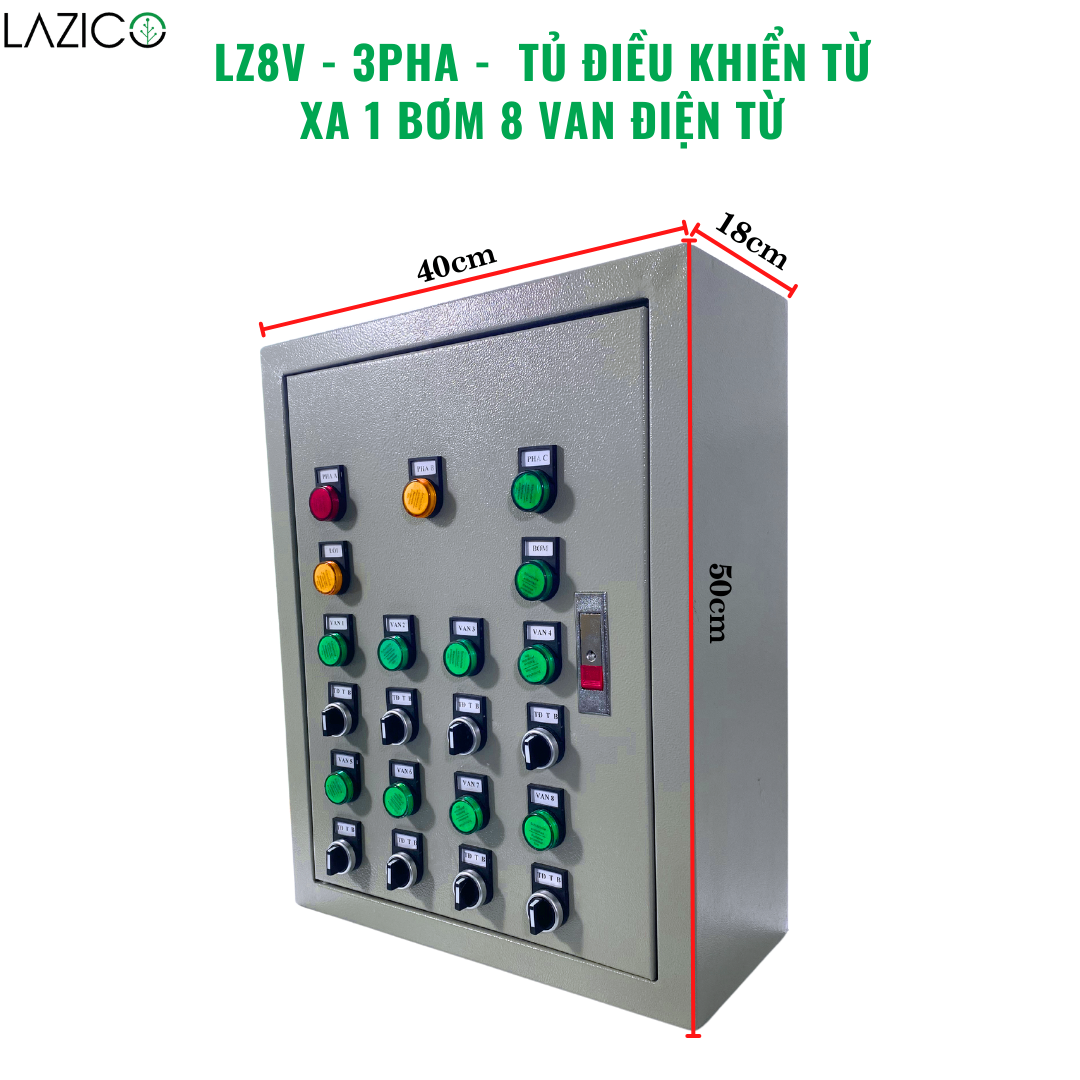 LZ8V-3P- Tủ điều khiển từ xa qua điện thoại 1 bơm, 8 van, 3 pha