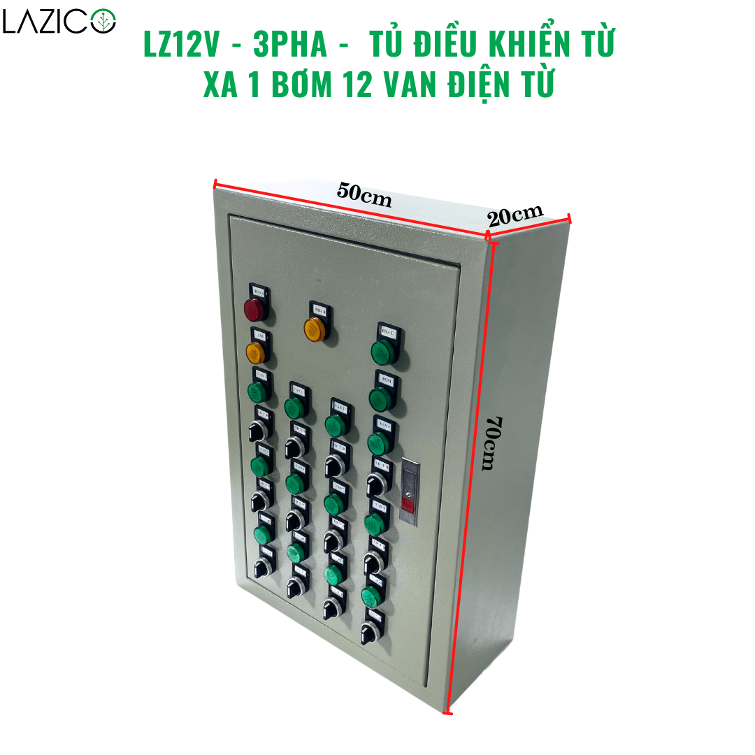 LZ12V-3P- Tủ điều khiển tự động 1 bơm 3 pha 12 van điện từ