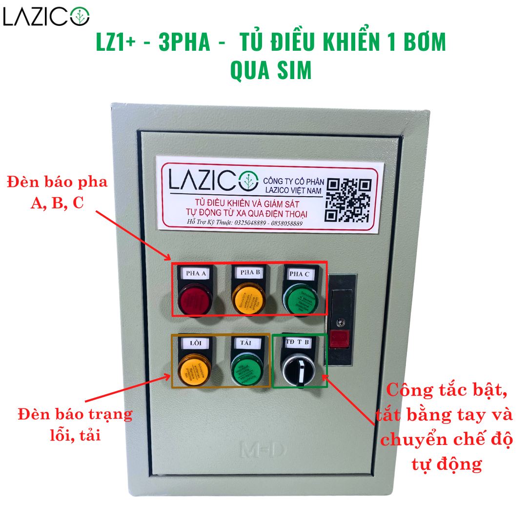 LZ1-3P-Tủ điều khiển tưới tự động bằng điện thoại