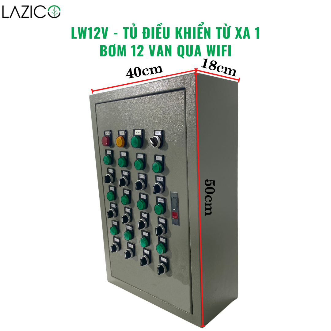 LW12V - Tủ điều khiển từ xa qua wifi 1 bơm chia 12 van điện từ (24VDC, 220VAC)  Bơm 3hp 1 pha