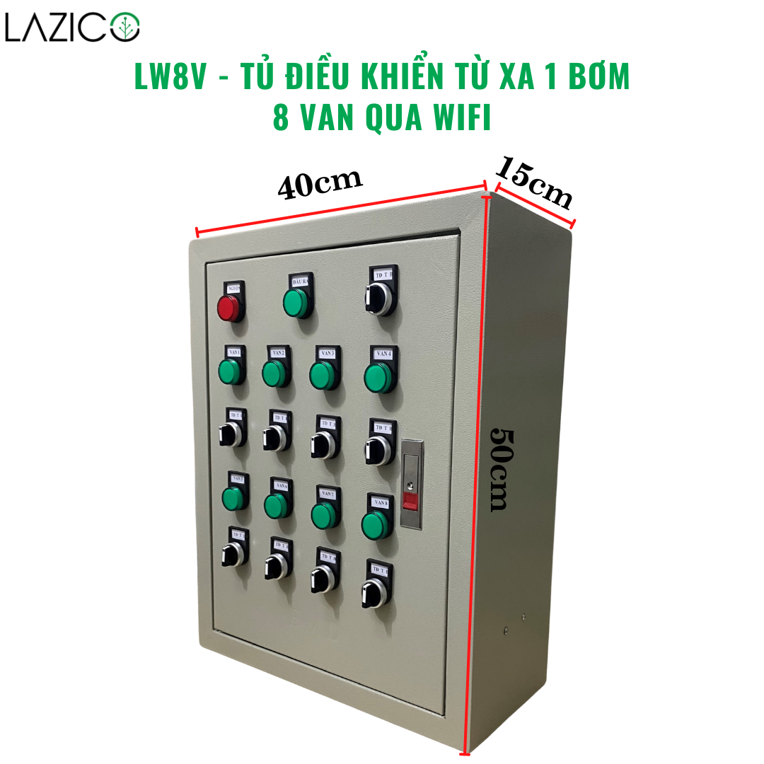 LW8V - Tủ điều khiển từ xa qua wifi 1 bơm 8 van điện từ