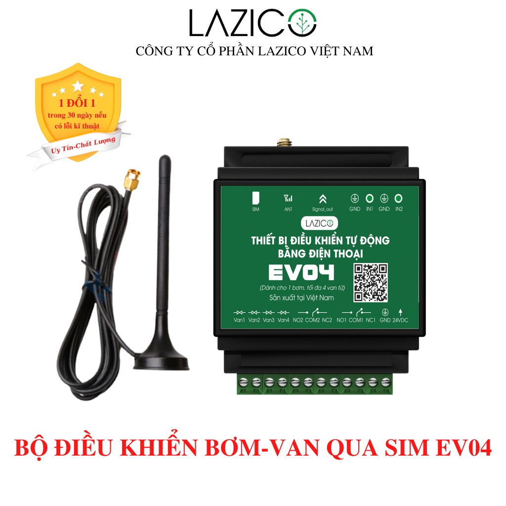 EV04- Thiết bị điều khiển tự động bằng điện thoại 1 bơm 4 van từ