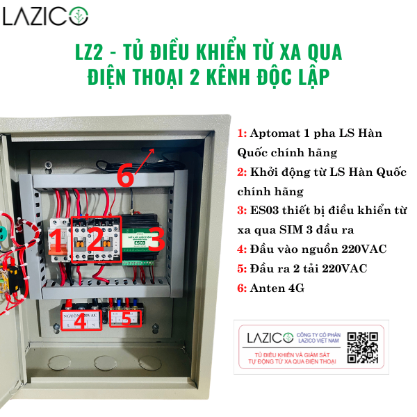 LZ2- Tủ điều khiển tưới tự động bằng điện thoại công suất lớn