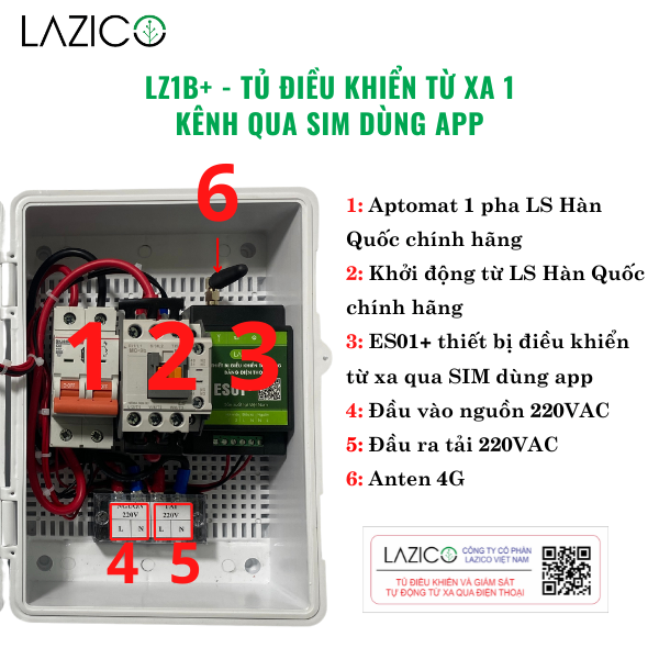 LZ1B+ Tủ điều khiển từ xa bằng điện thoại qua APP Smartphone