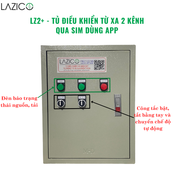 LZ2+ Tủ điều khiển motor từ xa qua điện thoại 2 kênh độc lập