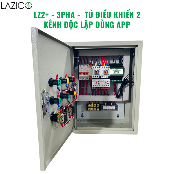 LZ2+3Pha- Tủ điều khiển từ xa qua điện thoại(có app) 2 thiết bị 3 pha công suất lớn