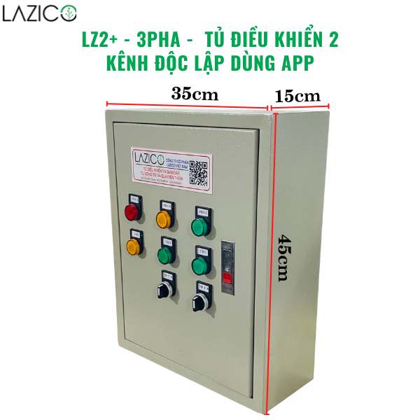 LZ2+3Pha- Tủ điều khiển từ xa qua điện thoại(có app) 2 thiết bị 3 pha công suất lớn