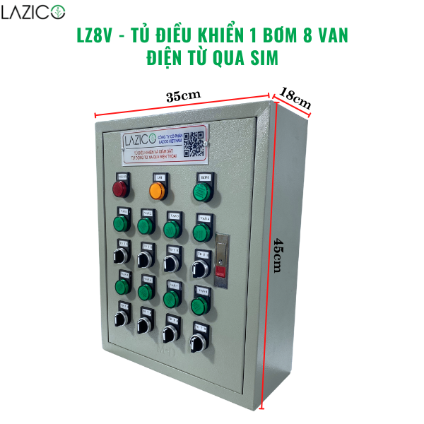 LZ8V- Tủ điều khiển từ xa qua điện thoại 1 bơm 8 van điện từ