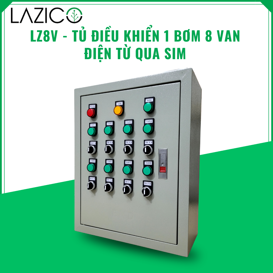 LZ8V- Tủ điều khiển từ xa qua điện thoại 1 bơm 8 van điện từ