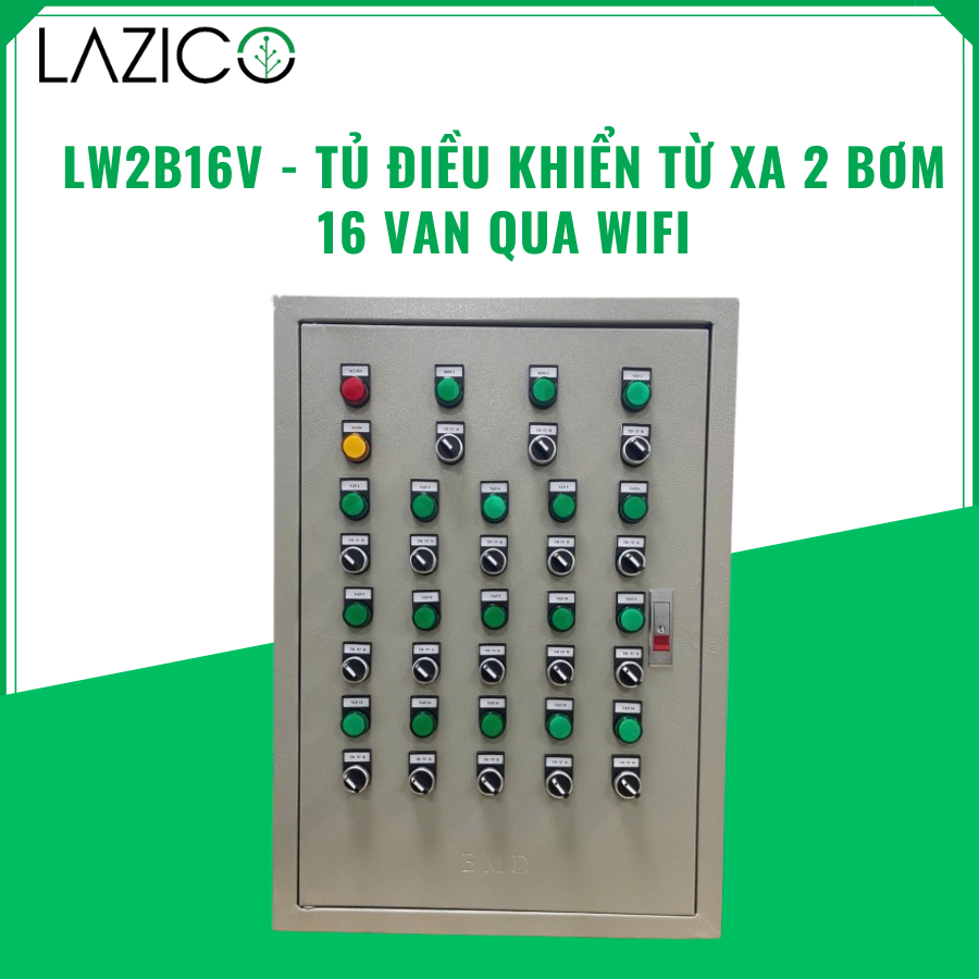 LW2B16V - TỦ ĐIỀU KHIỂN TỪ XA QUA WIFI 2 BƠM 16 VAN ĐIỆN TỪ BƠM 5HP (3,75KW)