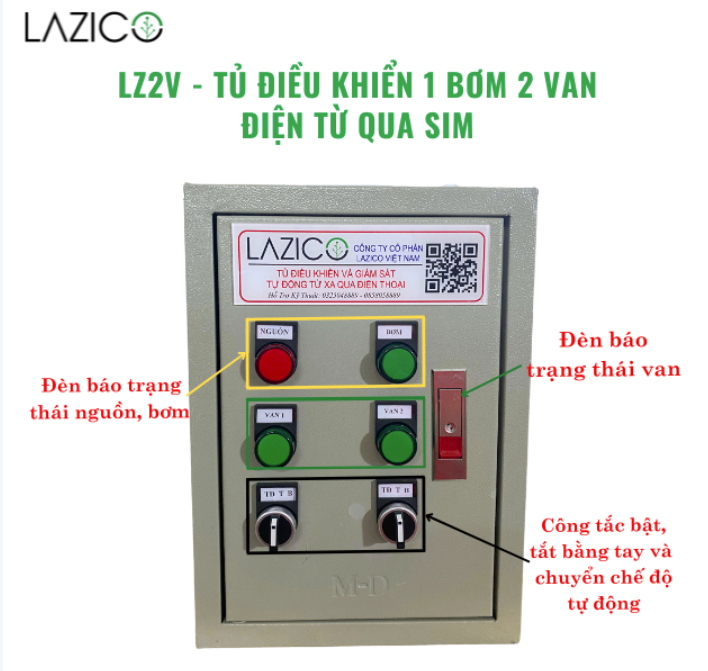 LZ2V TỦ ĐIỀU KHIỂN 3 PHA 1 BƠM 2 VAN