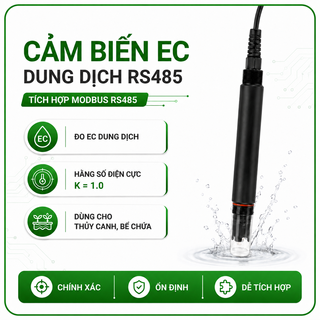 CẢM BIẾN EC DUNG DỊCH RS485 MODBUS RTU_LAZICO