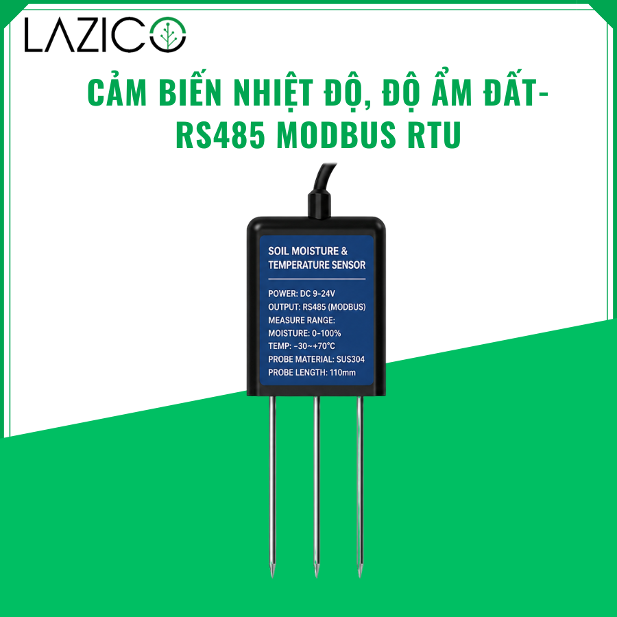 CẢM BIẾN NHIỆT ĐỘ ĐỘ ẨM ĐẤT RS485 MODBUS RTU-LAZICO