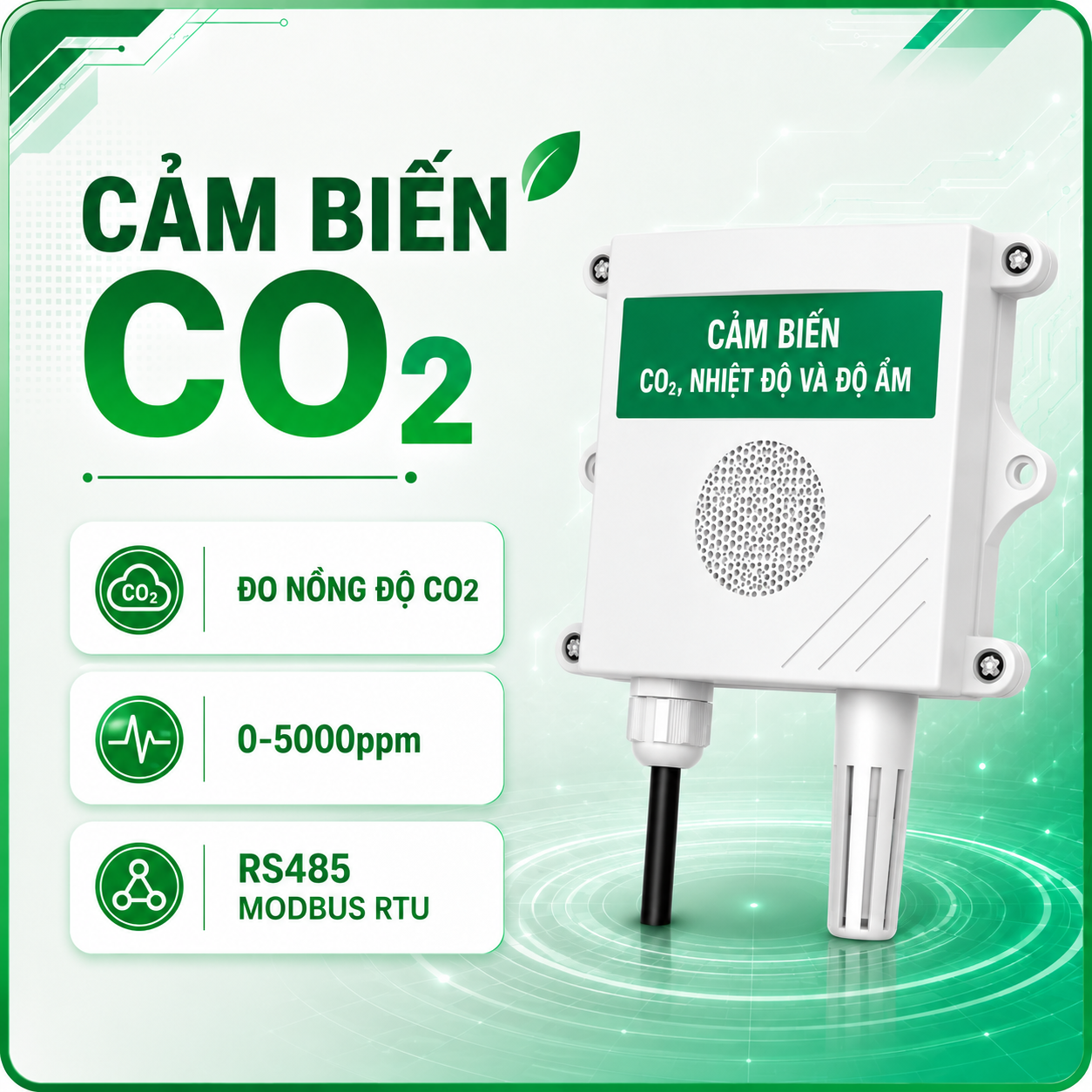 CẢM BIẾN NỒNG ĐỘ CO2 RS485 MODBUS RTU-LAZICO