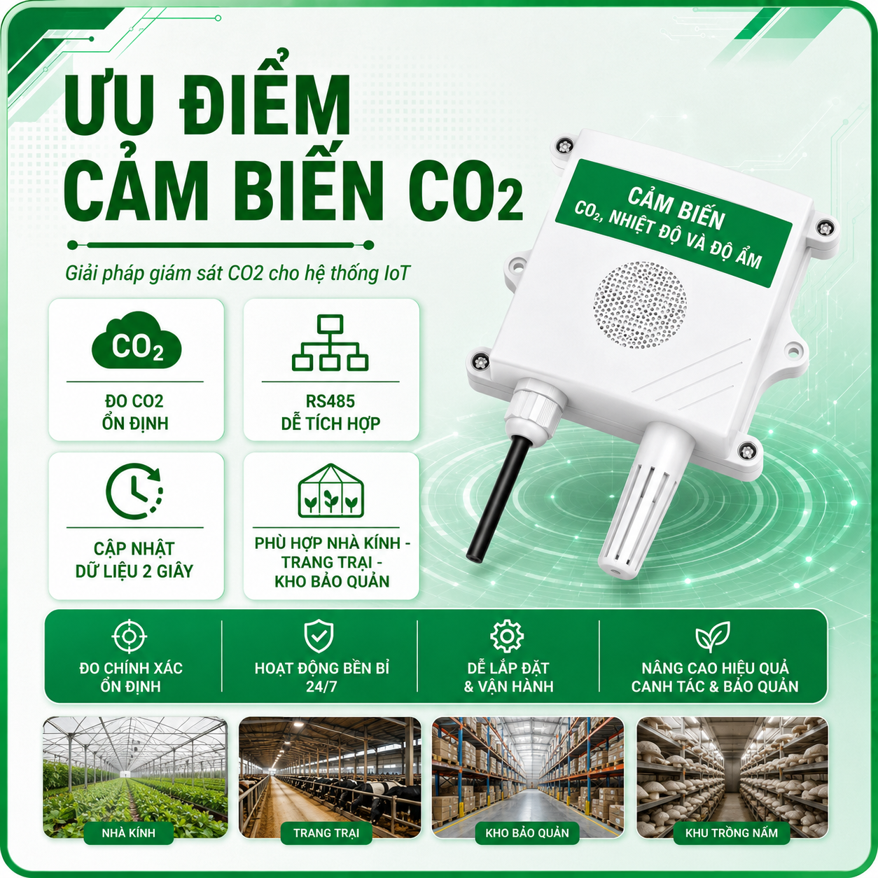 CẢM BIẾN NỒNG ĐỘ CO2 RS485 MODBUS RTU-LAZICO