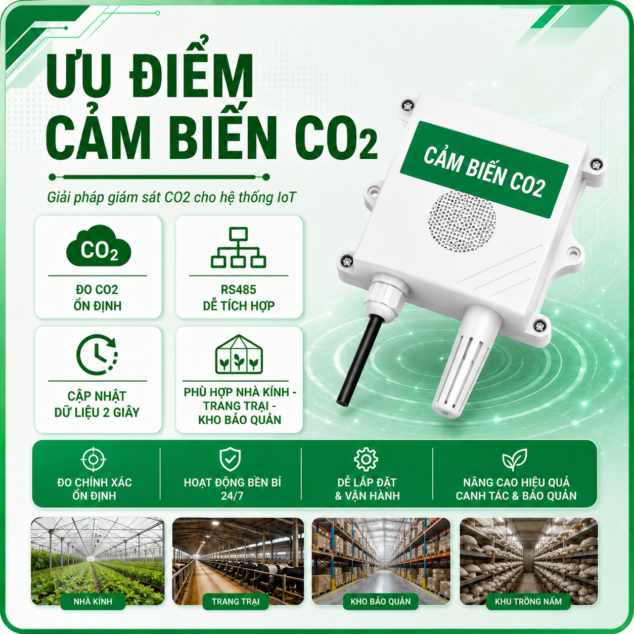 CẢM BIẾN NỒNG ĐỘ CO2 RS485 MODBUS RTU-LAZICO