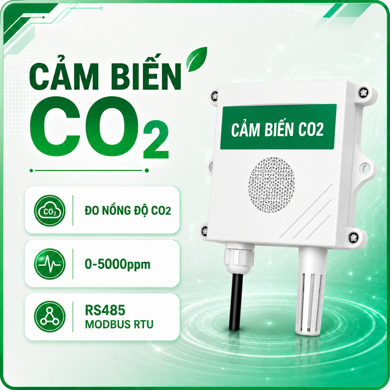 CẢM BIẾN NỒNG ĐỘ CO2 RS485 MODBUS RTU-LAZICO