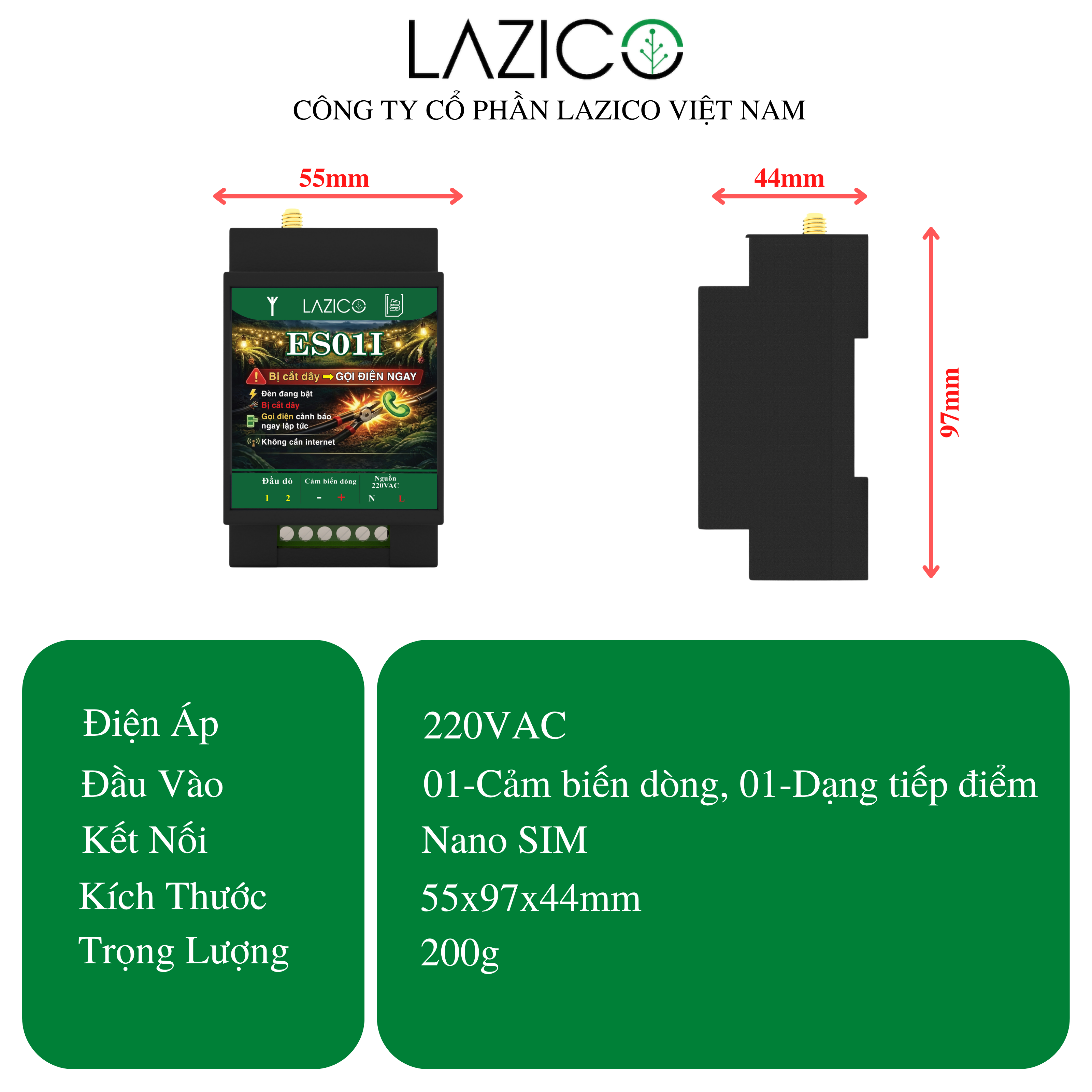 ES01I – Giải Pháp Phát Hiện Cắt Trộm Dây Và Bóng Thanh Long