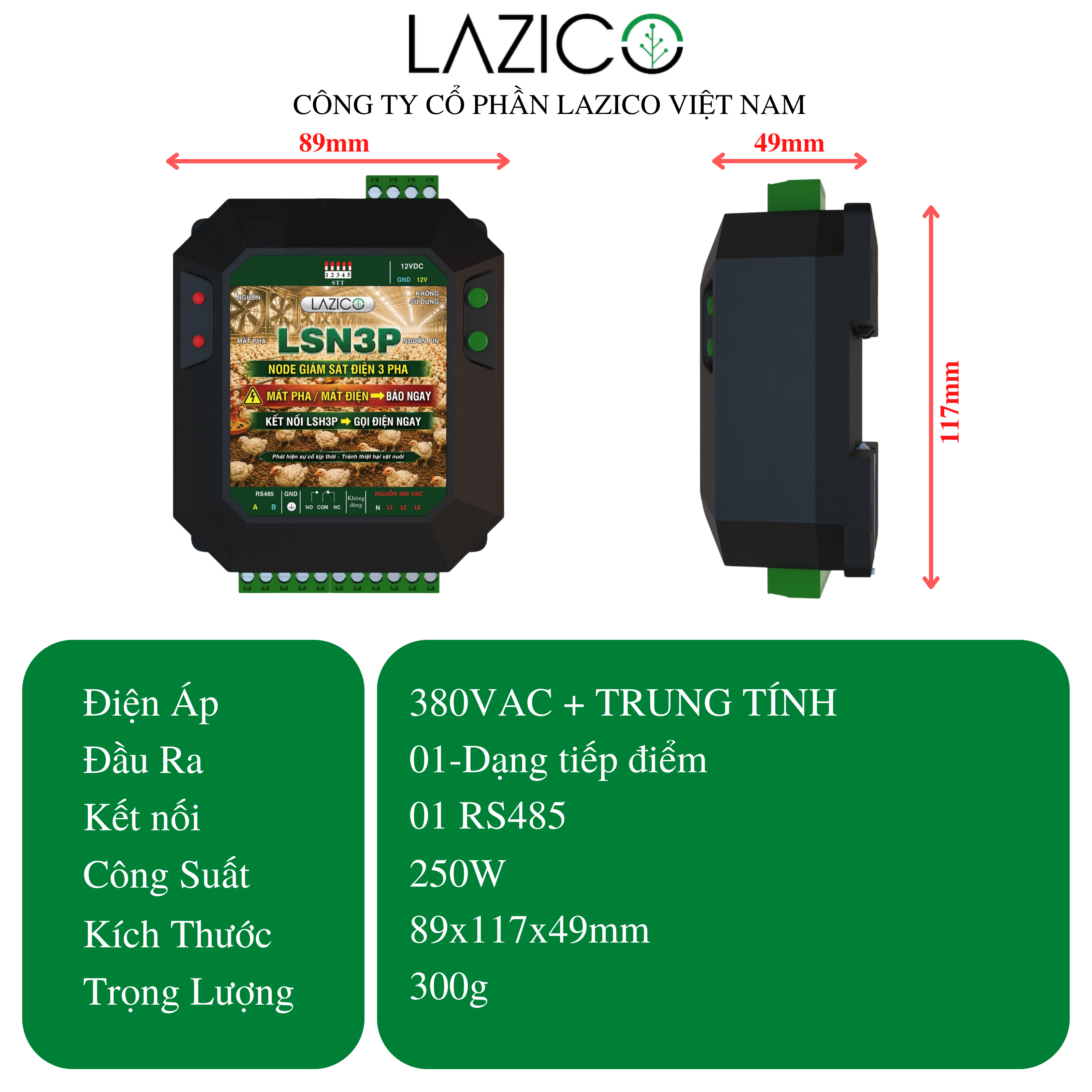 LSN3P – Bộ mở rộng giám sát mất điện 3 pha