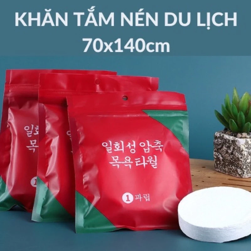 Khăn tắm nén đỏ loại nhẹ