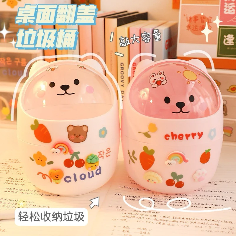 Thùng rác mini để bàn nắp thú