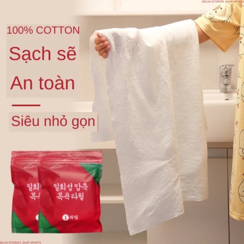Khăn tắm nén đỏ loại nhẹ