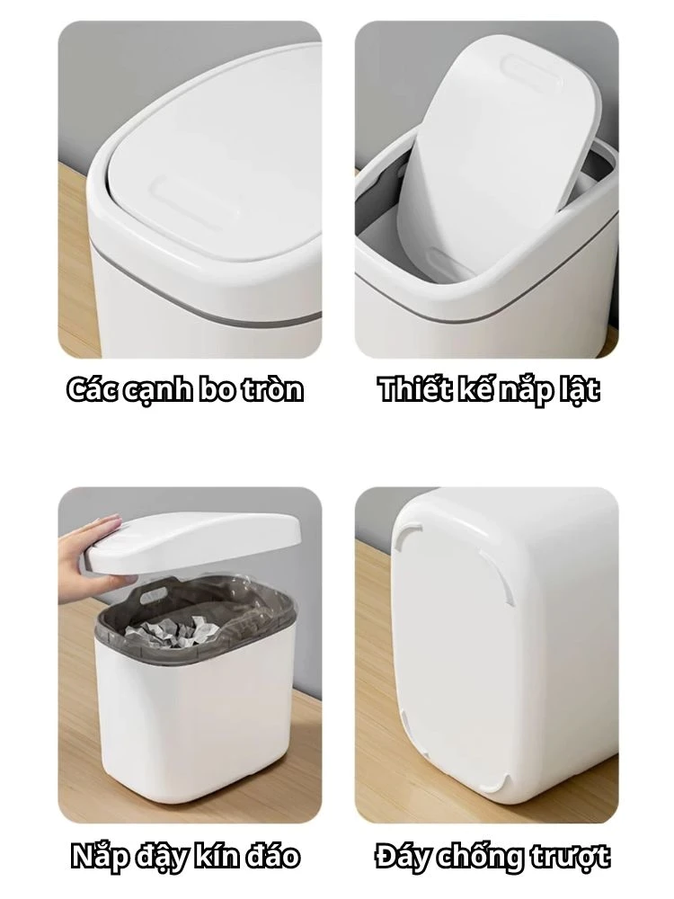 Thùng rác mini để bàn trơn