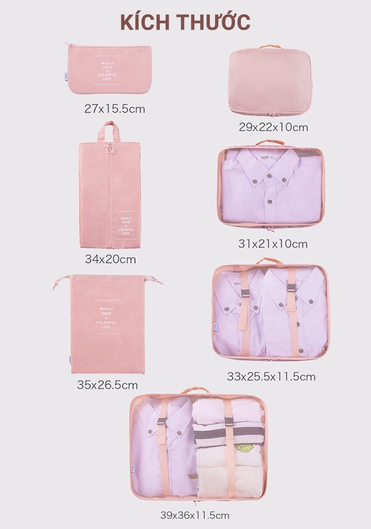 Bộ 7 túi đựng đồ du lịch