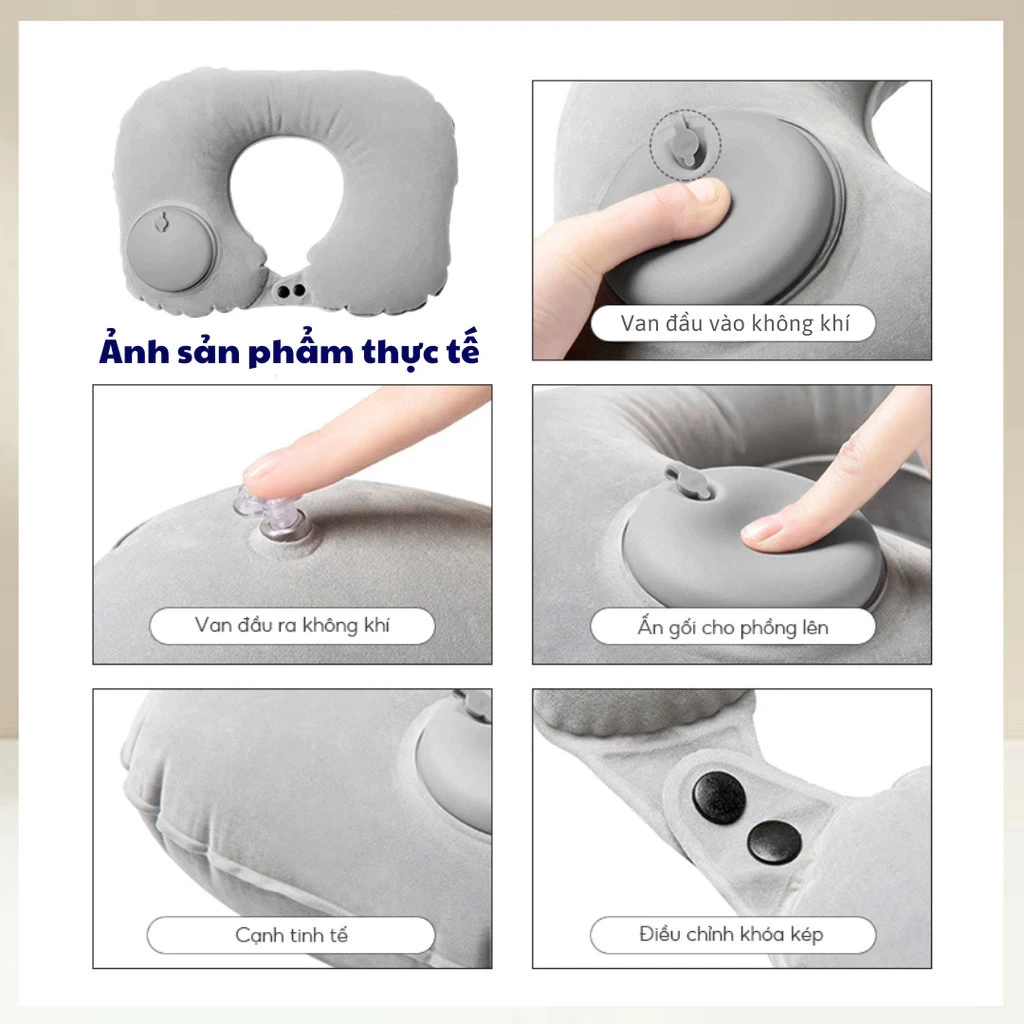Gối chữ u bơm hơi tự động