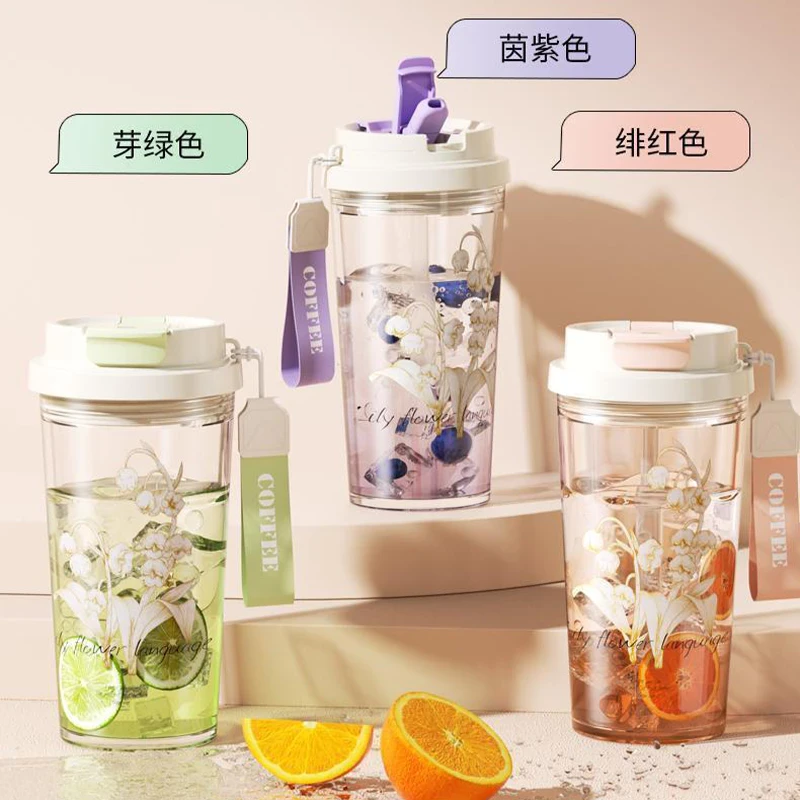 Bình nước nhựa hoa 650ml 9336