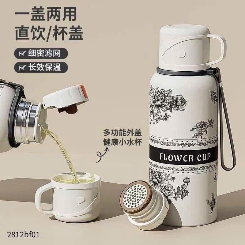 Bình giữ nhiệt kèm cốc hình hoa