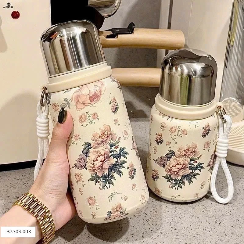 Bình giữ nhiệt họa tiết hoa