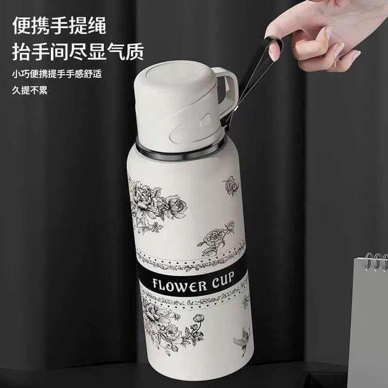 Bình giữ nhiệt kèm cốc hình hoa
