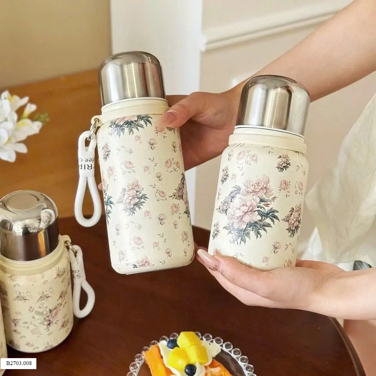 Bình giữ nhiệt họa tiết hoa
