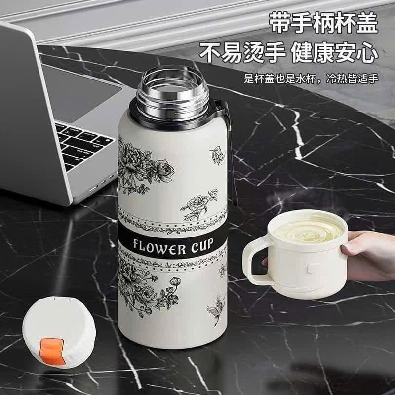 Bình giữ nhiệt kèm cốc hình hoa
