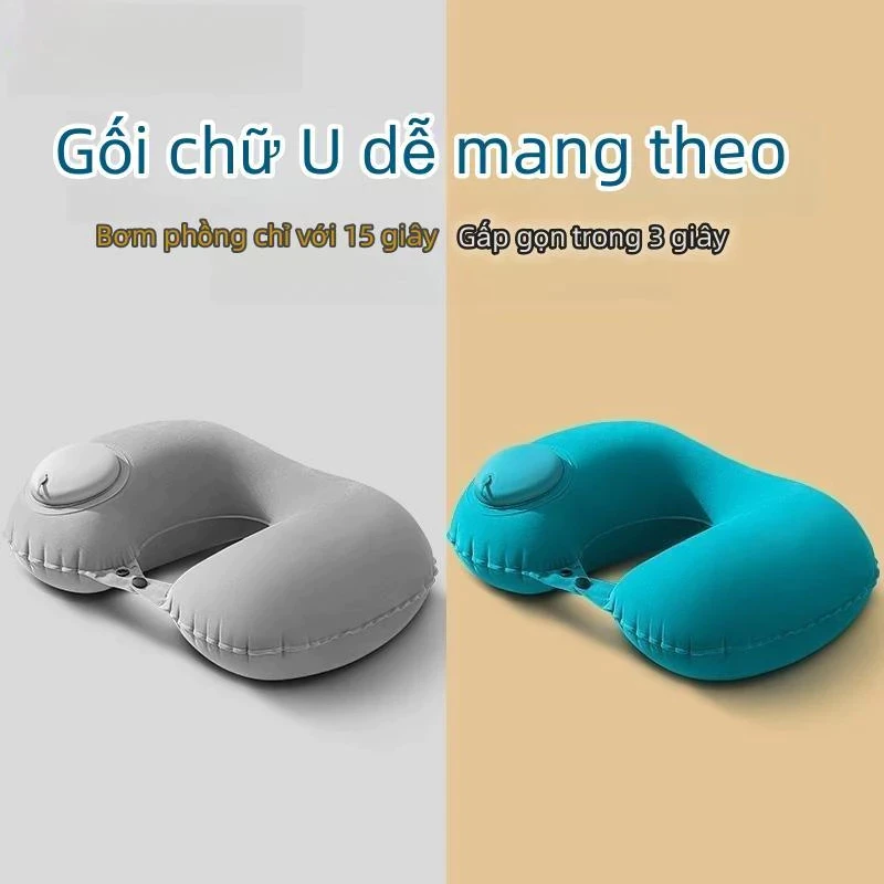 Gối chữ u bơm hơi tự động