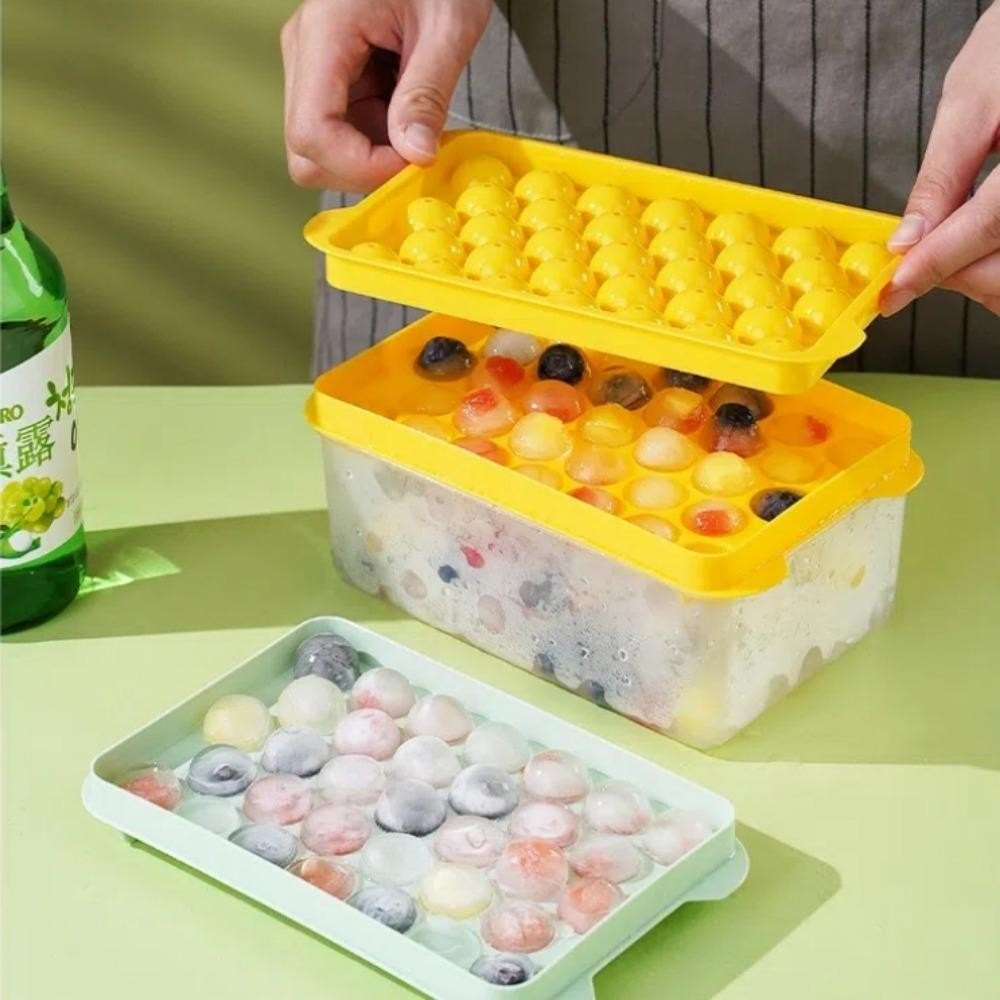 Khay đá vuông tròn kèm hộp đựng
